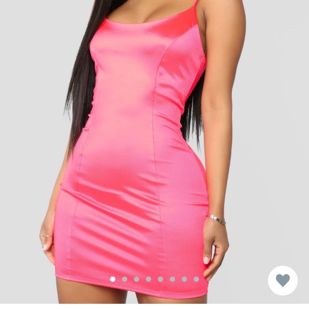 Pink satin Fashion Nova Dress